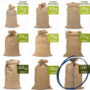 Sac en Toile 100% Jute Naturel 25 kg, 50x80cm